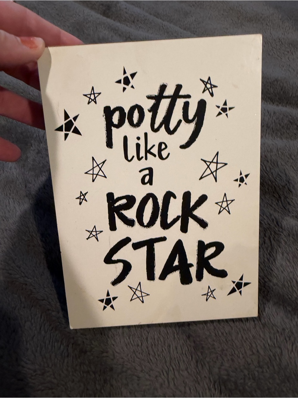 Potty Like a Rock Star Wall Art - White & Black